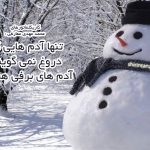 تنها آدم هایی که دروغ نمی گویند، آدم های برفی هستند تنها آدم هایی که دروغ نمی گویند، آدم های برفی هستند